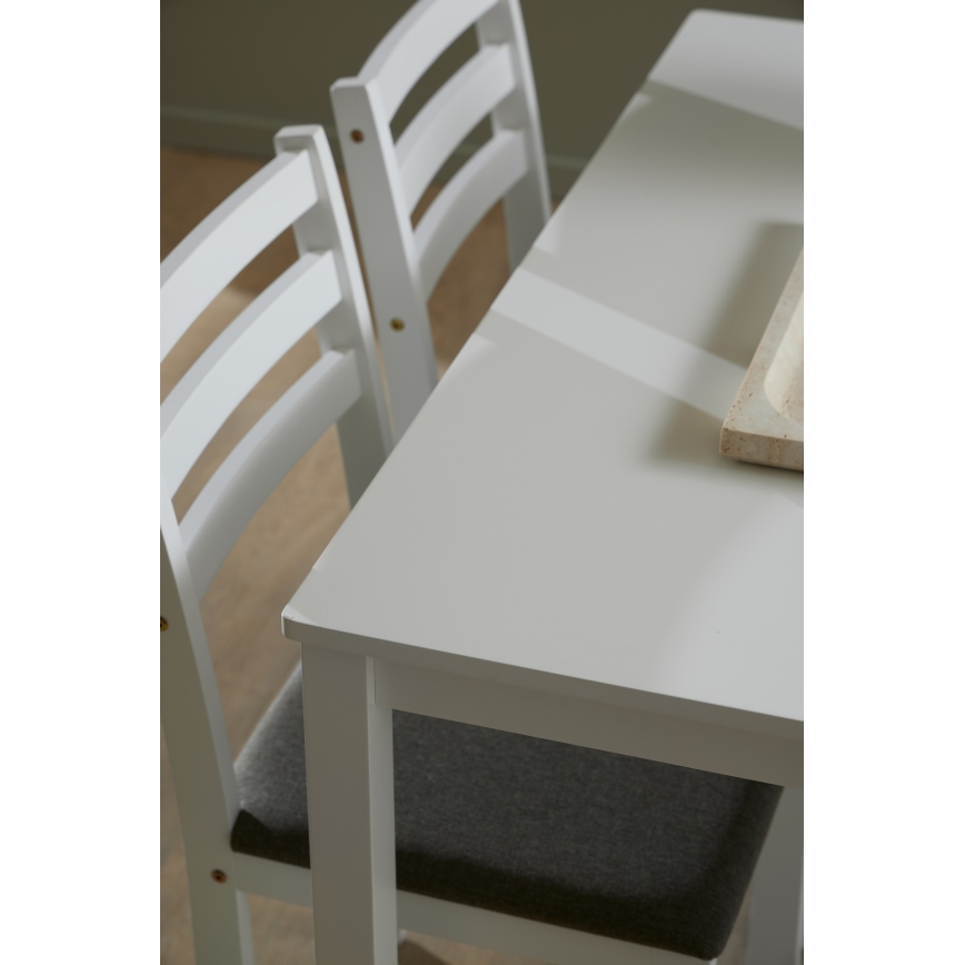 Ensemble de table et 4 chaises de salle à manger EMILY blanc