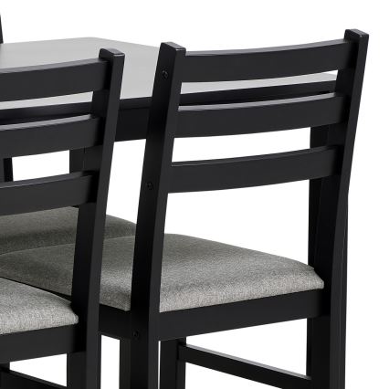 Ensemble de table et 4 chaises de salle à manger EMILY noir
