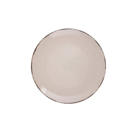 Ensemble de vaisselle 18 pièces, beige en porcelaine