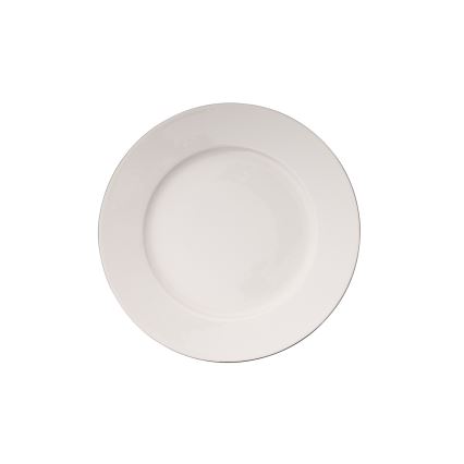 Ensemble de vaisselle 18 pièces blanc/argenté/porcelaine