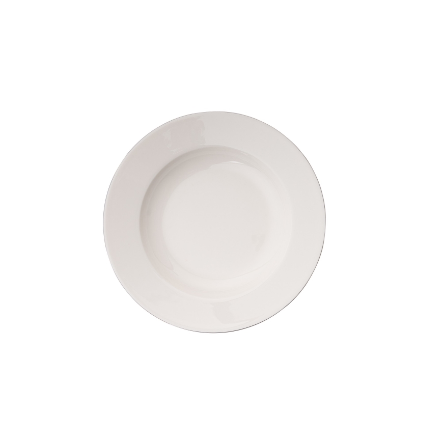 Ensemble de vaisselle 18 pièces blanc/argenté/porcelaine