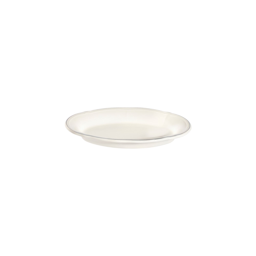 Ensemble de vaisselle 18 pièces, porcelaine crème/argent