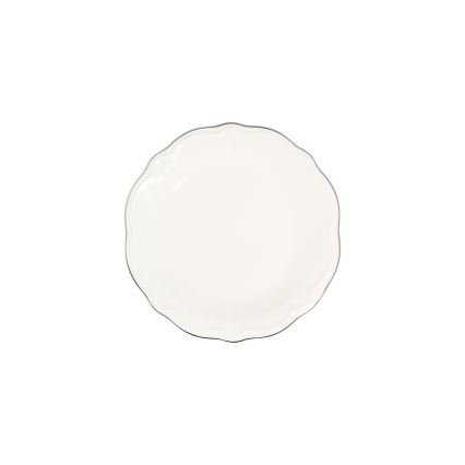 Ensemble de vaisselle 18 pièces, porcelaine crème/argent