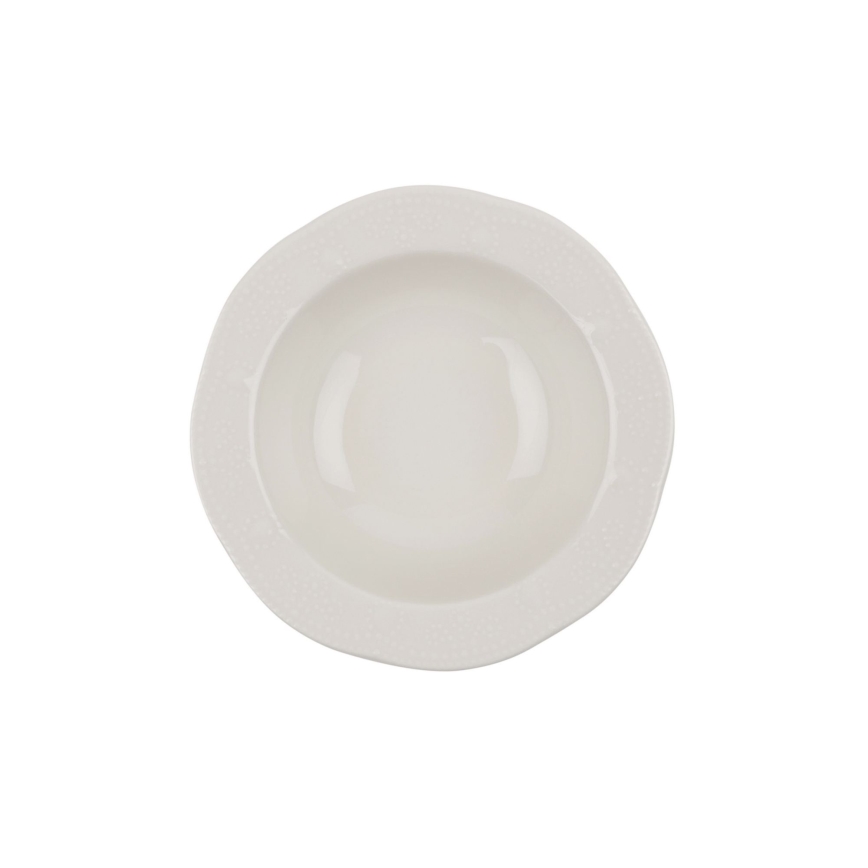 Ensemble de vaisselle 24 pièces crème/porcelaine