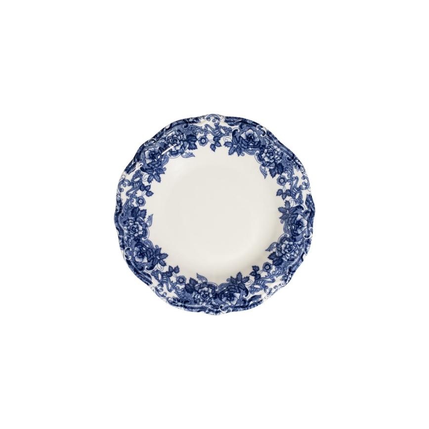 Ensemble de vaisselle 24 pièces en porcelaine, blanc/bleu