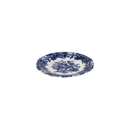 Ensemble de vaisselle 24 pièces en porcelaine, blanc/bleu