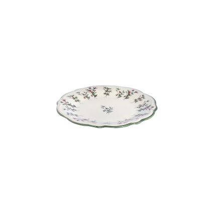 Ensemble de vaisselle 24 pièces en porcelaine, blanc/vert/rouge