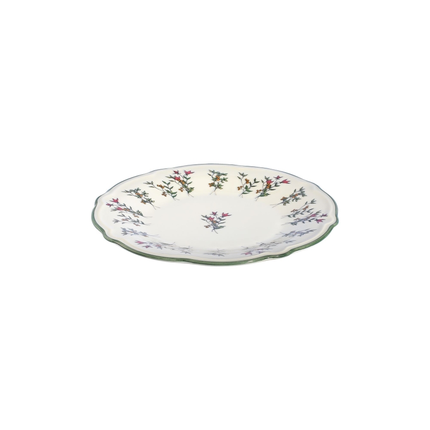 Ensemble de vaisselle 24 pièces en porcelaine, blanc/vert/rouge