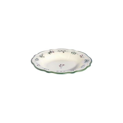 Ensemble de vaisselle 24 pièces en porcelaine, blanc/vert/rouge