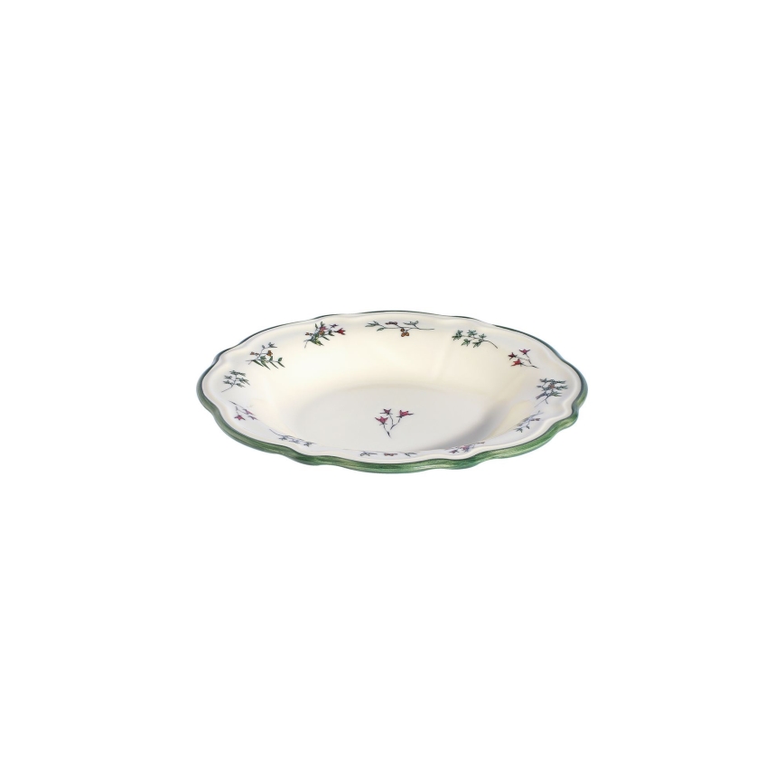 Ensemble de vaisselle 24 pièces en porcelaine, blanc/vert/rouge