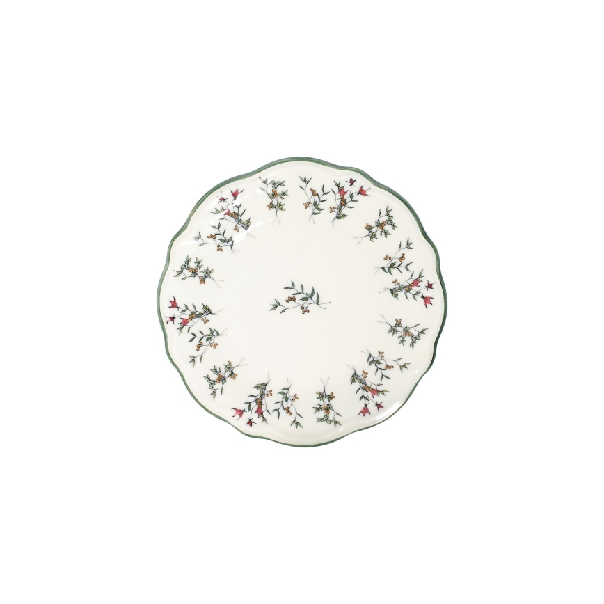 Ensemble de vaisselle 24 pièces en porcelaine, blanc/vert/rouge
