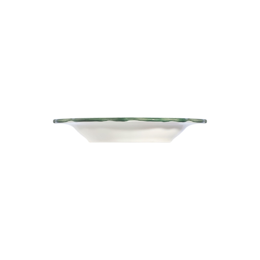 Ensemble de vaisselle 24 pièces en porcelaine, blanc/vert/rouge