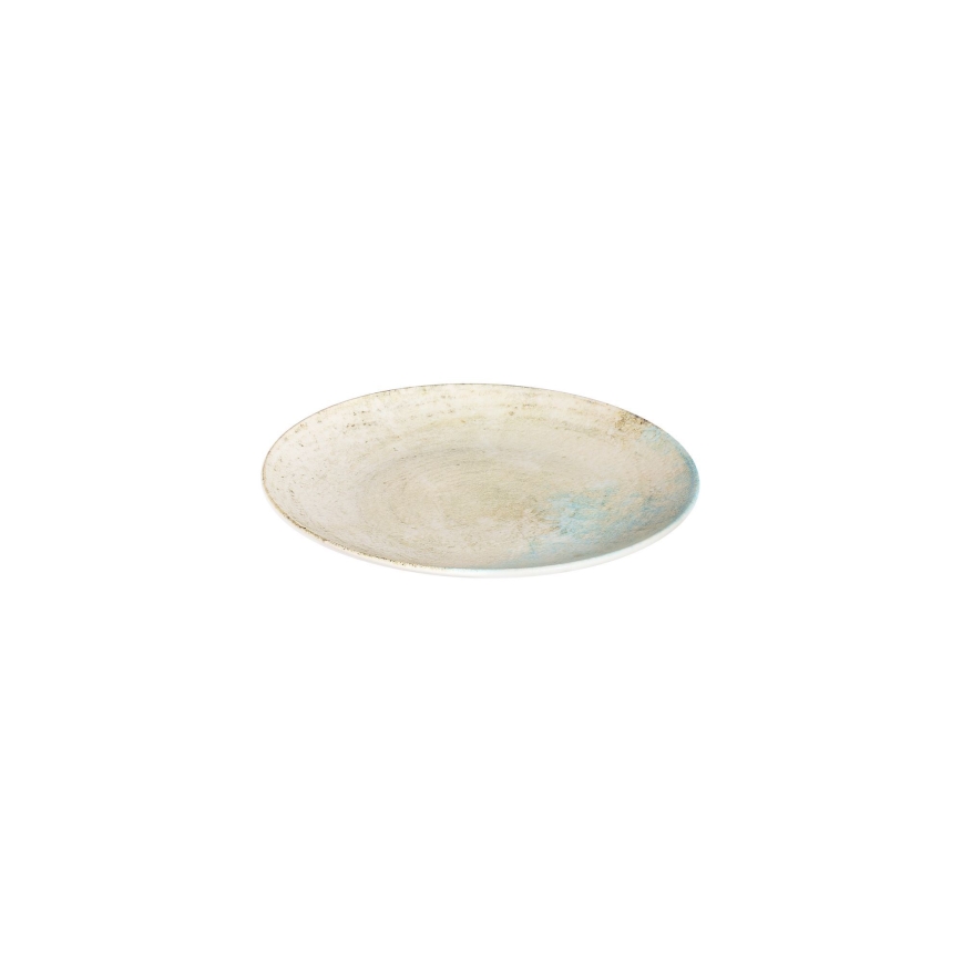 Ensemble de vaisselle 24 pièces en porcelaine, bleu et beige