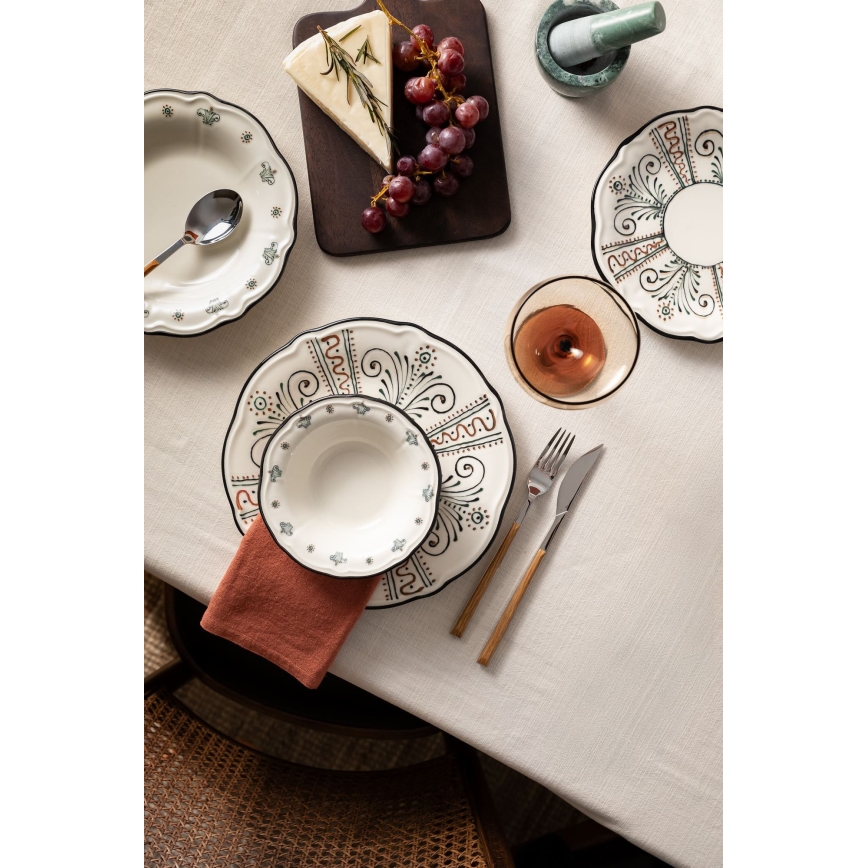 Ensemble de vaisselle 24 pièces multicolore/porcelaine