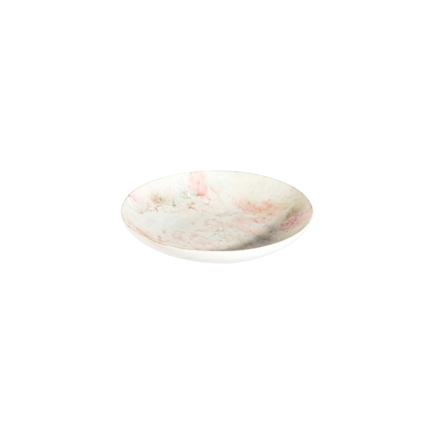 Ensemble de vaisselle 24 pièces, rose/beige, en porcelaine