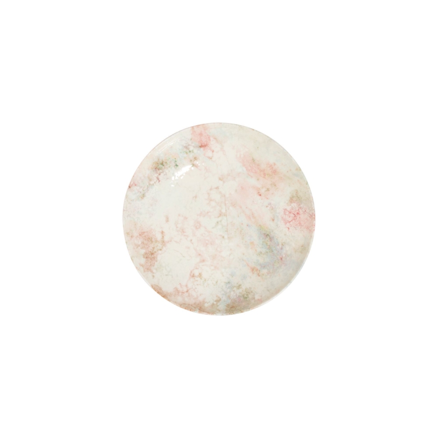Ensemble de vaisselle 24 pièces, rose/beige, en porcelaine