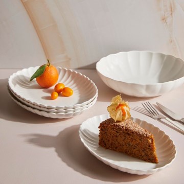 Ensemble de vaisselle 27 pièces, blanc en porcelaine