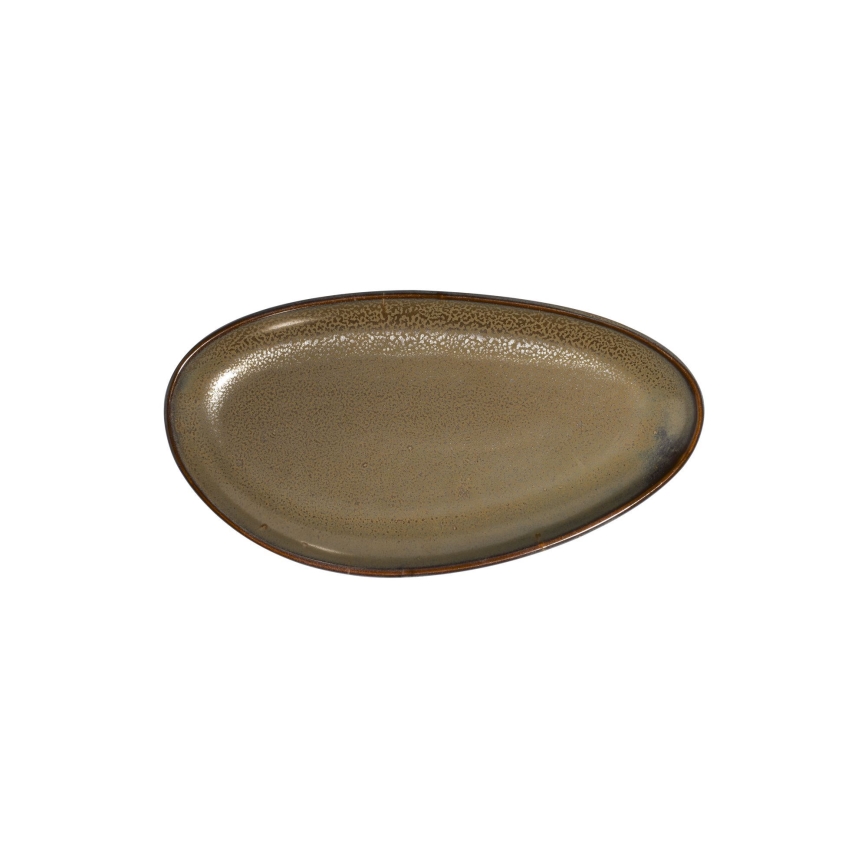 Ensemble de vaisselle 27 pièces en porcelaine, blanc/marron