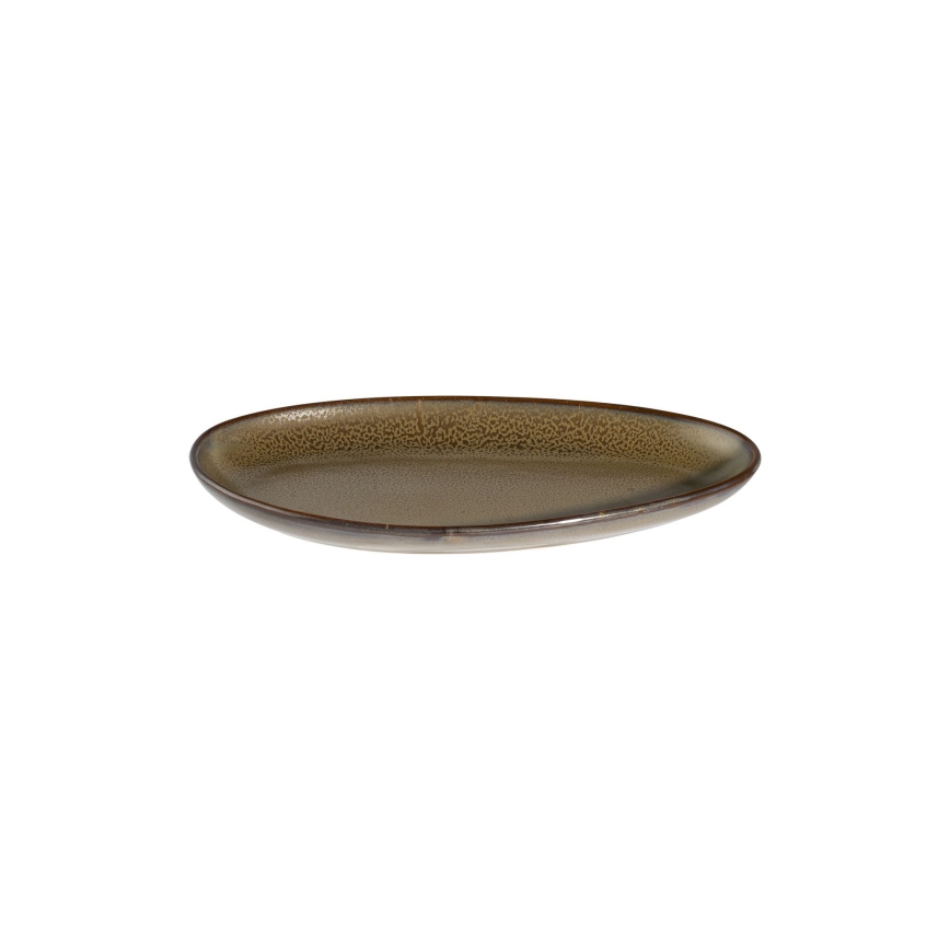 Ensemble de vaisselle 27 pièces en porcelaine, blanc/marron