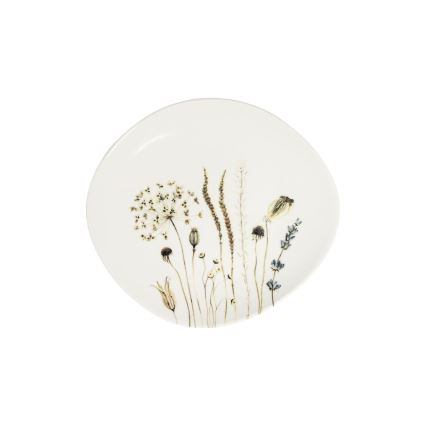 Ensemble de vaisselle 27 pièces en porcelaine, blanc/marron