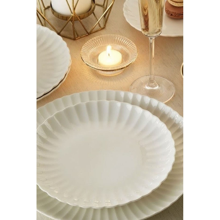 Ensemble de vaisselle 52 pièces blanc/porcelaine