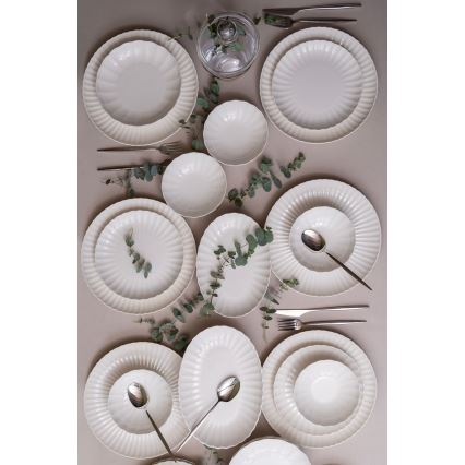 Ensemble de vaisselle 52 pièces blanc/porcelaine
