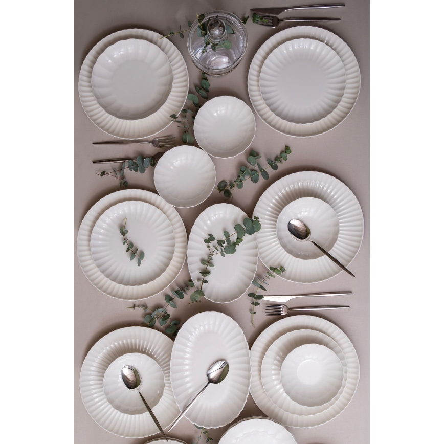 Ensemble de vaisselle 52 pièces blanc/porcelaine