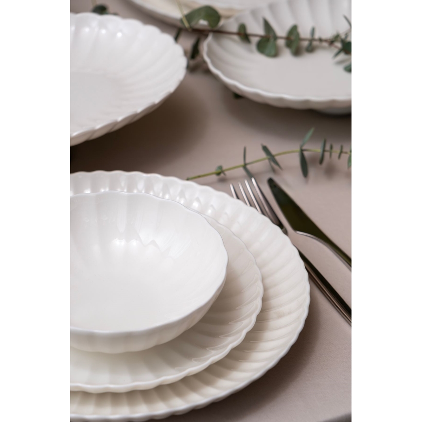 Ensemble de vaisselle 52 pièces blanc/porcelaine