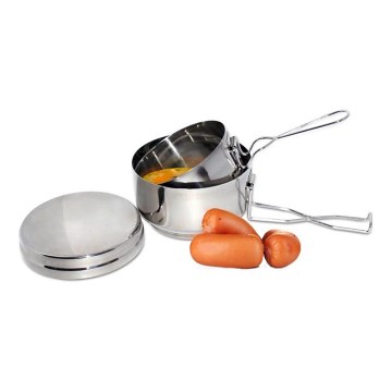 Ensemble d'ustensiles de cuisine de camping 2 pcs acier inoxydable