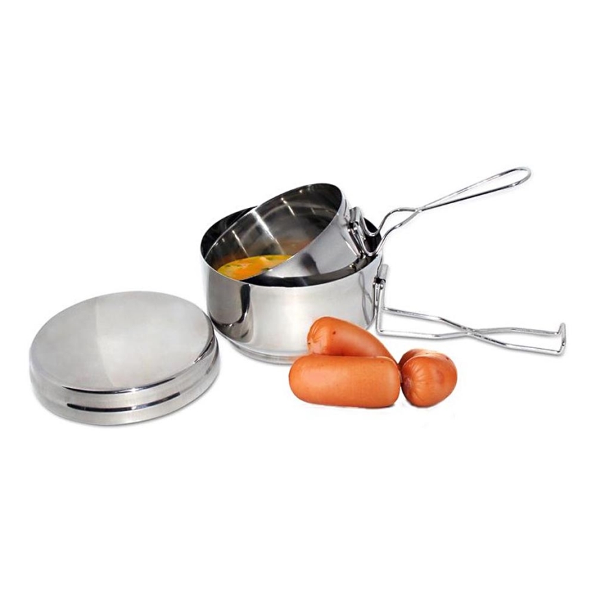 Ensemble d'ustensiles de cuisine de camping 2 pcs acier inoxydable