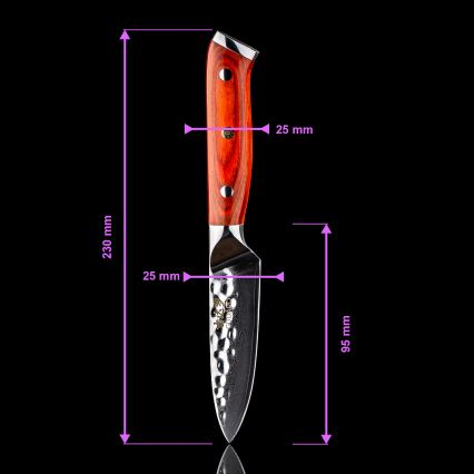 Gudaro - Lot de 5 couteaux de cuisine en acier damassé MIYABI + bloc pour couteaux et ciseaux à volaille