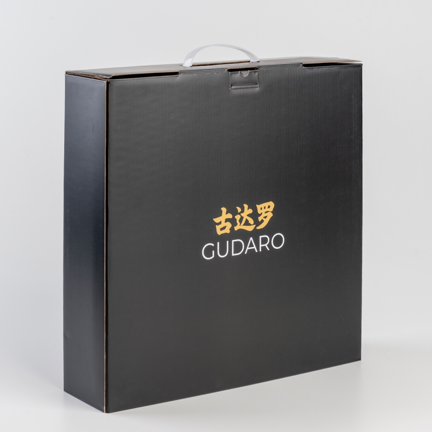 Gudaro - Lot de 5 couteaux de cuisine damassés HIKARI + support pour couteaux et ciseaux à volaille