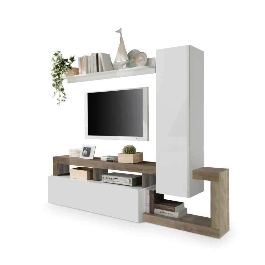Ensemble mural LENOR blanc/marron