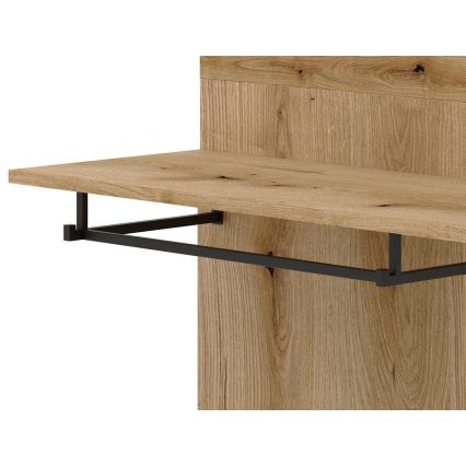 Ensemble mural pour entrée avec miroir SVEN, marron/graphite