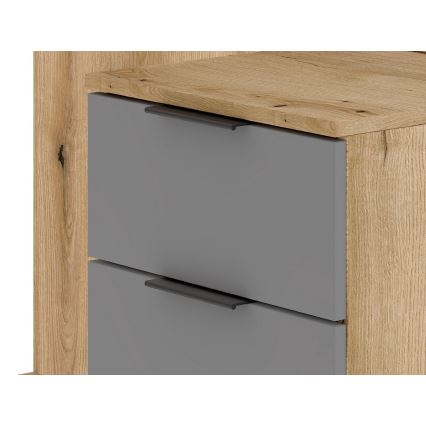 Ensemble mural pour entrée avec miroir SVEN, marron/graphite