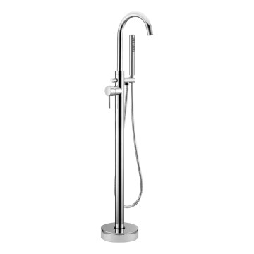Ensemble pour baignoire autoportante avec robinet 116 cm, chrome brillant