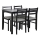 ENSEMBLE table à manger + 4 chaises EMILY noires