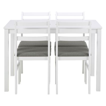 ENSEMBLE table à manger + 4x chaises EMILY, blanc