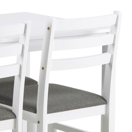 ENSEMBLE table à manger + 4x chaises EMILY, blanc