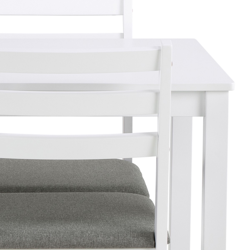 ENSEMBLE table à manger + 4x chaises EMILY, blanc
