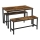 Ensemble table de bar et 2 bancs TREVOR marron/noir