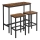 Ensemble table de bar et 2 tabourets BARTIS, marron/noir
