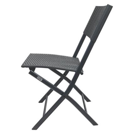 Ensemble table de jardin avec 2 chaises grises
