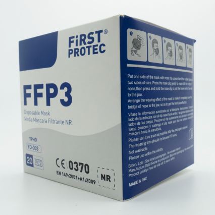 Équipement de protection - Masque FFP3 NR CE 0370 100pcs