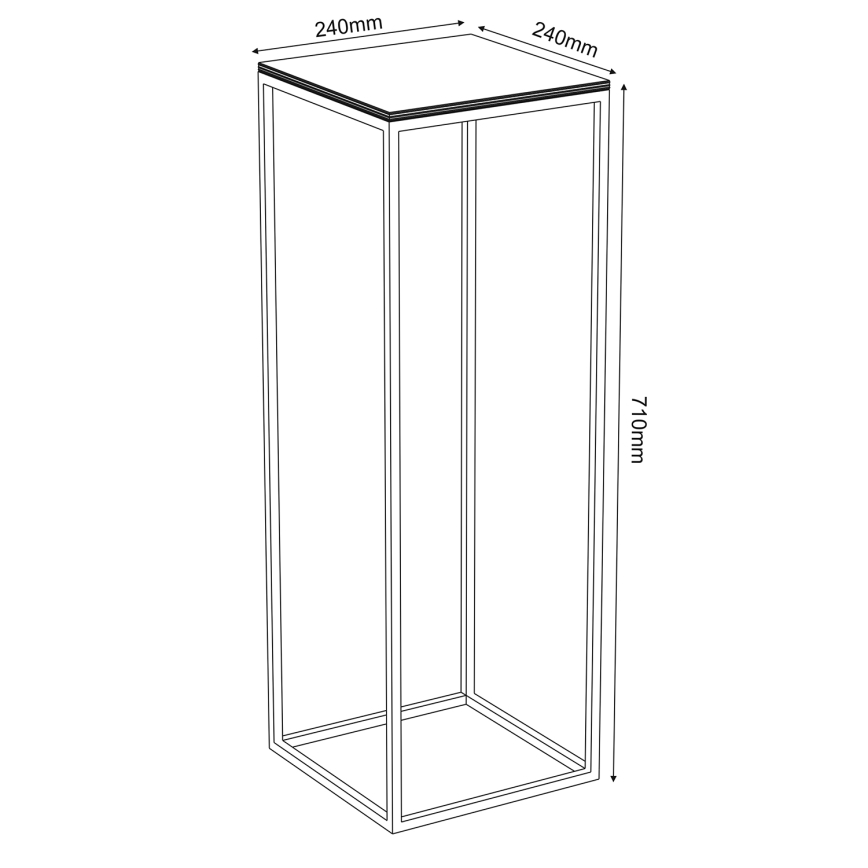 Étagère à plantes 70x24 cm noir