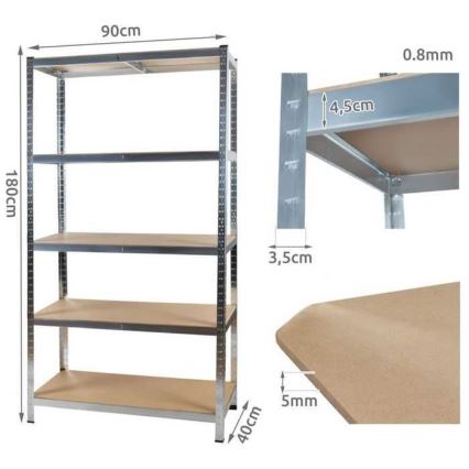 Étagère de stockage 180x90x40 cm