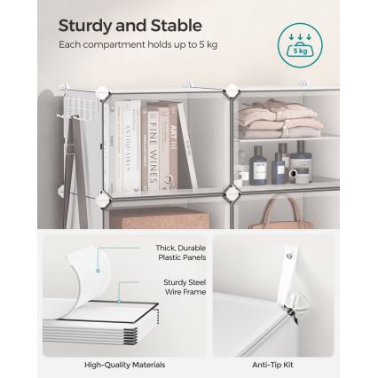 Étagère modulaire à compartiments BOXIFY, blanche