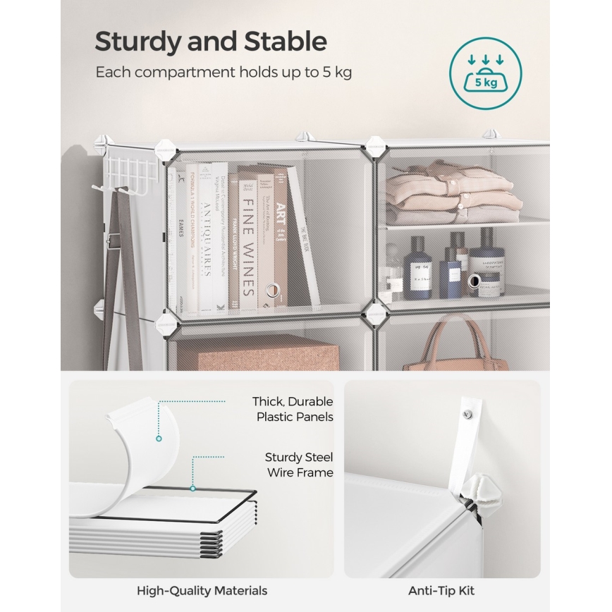 Étagère modulaire à compartiments BOXIFY, blanche