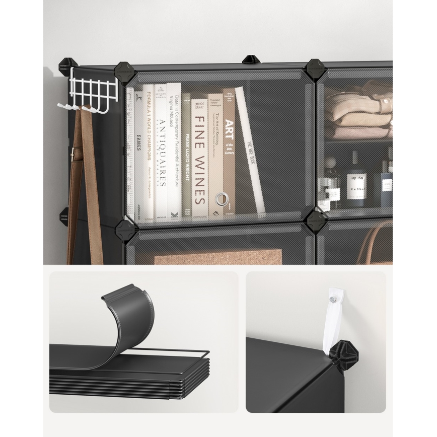 Étagère modulaire à compartiments BOXIFY, noire