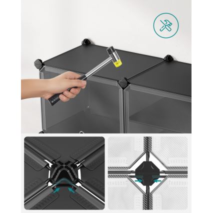 Étagère modulaire à compartiments BOXIFY, noire